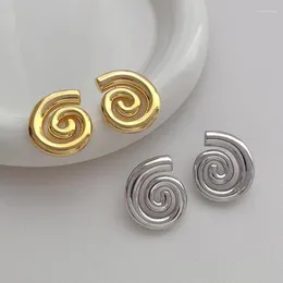 Orecchini per borchie Gold Color Vortex Swirl Hoop Metal Pleice Vintage Circle Twist geometrico per donne Regali di gioielli alla moda