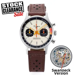 Sugess Watch of Men Chronograph Mechaniczne zegarki z Seagull ST19 Pilot Ruch Sapphire Sapphire Crystal Racing V2 240515