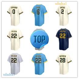 Milwaukee Custom Brewers Baseball Jerseys Blake Perkins DL Hall Bryan Hudson Jakob Junis 29 Trevor Megill 55 Hoby Milner 31 Joel Payamps