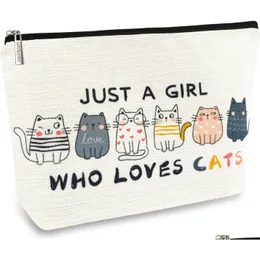 Novelty Items Cat Makeup Bags For Women Cute Themed Gifts Girls Small Lover Travel Cosmetic Bag Drop Delivery Home Garden Decor Dhxr8