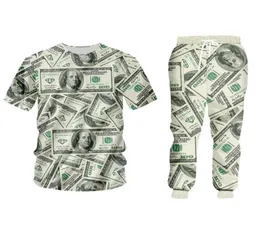 New Fashion Couples Men Women Unisex money pattern 100 dollar Funny 3d Print Casual Creative Streewear Two Piece Set Shirts pa6921640
