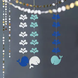 Party Decoration 3pcs Glitter Whale Splash Hanging Garlands String Chain Banner Kindergarten Kids Bedroom Baby Birthday Wedding Decor