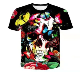 Schädel Avatar Muster Männer 3D -Druck T -Shirt visuelle Impact Party Top Streetwear Punk Gothic Rund Hals Hochqualität Amerikanische Muscl4660473