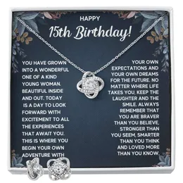 FG Family Mall Quinceanera A 15 Year Old Girl Gifts 15th Birthday Ideas For Teen Girls Necklace Jewelry with Message Card And Gift Box