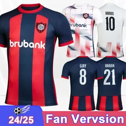 2024 25 San Lorenzo Mens Soccer Jerseys CAMPI HERNANDEZ FERREIRA GIAY BARRIOS PERRUZZI Home Away Football Shirt Short Sleeve Adult Uniforms