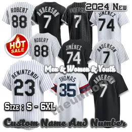 2024 Custom 23 Andrew Benintendi Baseball Jerseys 7 Tim Anderson 74 Eloy Jimenez 88 Luis Robert 35 Frank Thomas Men Women Youth Jersey