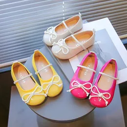 Size 21-36 Kids Flats Children Princess Shoes Spring Bright Colors Girls Mary Jane Shoes Baby Toddler Girl Shiny Leather Shoes 240520