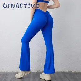 Qinactive Vback Flare Leggings für Frauen hohe Taille dehnbarer Yogahosen ausgestattet Tanzen Legging Workout Gym 240516