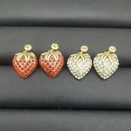 Personality simulation strawberry earrings fashion brand luxury rhinestone earrings Valentine's Day gift designer earrings for women designer jewelry