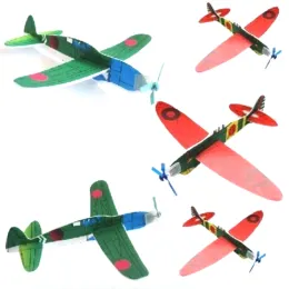 Heiße Kinder Spielzeug 3D DIY Handwurf fliegende Segelflugzeuge Schaum Flugzeug -Party -Taschen Füllstoffe Kinder Geschenkmodell Spielzeug Spiel 12pcs/Set