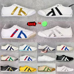 Tiger Mexico 66 Rinnande skor Kvinnor Mens Designer Shoes Trainers Canvas Leather Sneakers Black White Blue Red Yellow Beige Low Loafers Sport Shoe Dhgate 36-44
