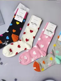 Women Socken Happy Damen Farbe Pure Cotton Love Serie Girls Casual Midrohr Wear Größe 36-40