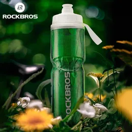 Rockbros kreisförmige isolierte Wasserflasche Getränk PP5 Silikon 670 ml Fitness Outdoor Sportfahrrad tragbare Wasserflasche 240430