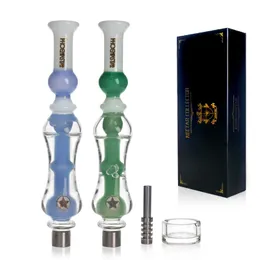 Kit collettore Nectar Phoenix Star - Piatto di cera per unghie in titanio in vetro Set di tampone portatile per concentrati con bobina congelabile da 8,3 pollici vaporizzatore di paglia