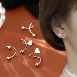 2st Rostfritt stål Spiral Twisted Lip Ring Tongue Piercing Heart Star Ear Ear Brosk Helix Stud Earring Smyckesgåvor 240511