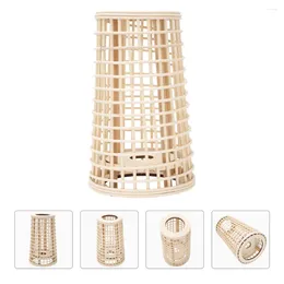 Kerzenhalter 1PC Vintage Chic Wind Light Indoor Romantic Candlestick gewebte Cover Beige