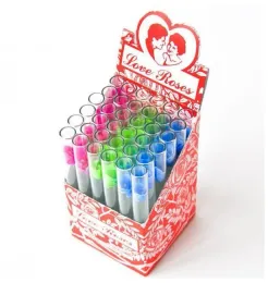 Love Rose Glass Tube с пластиковым цветом 36 шт.