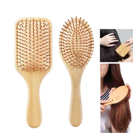 Ahşap bambu saç tarağı sağlıklı kürek fırçası saç masaj fırçası oval saç fırçası tarak saç bakımı sağlıklı taraklar styler stil aracı