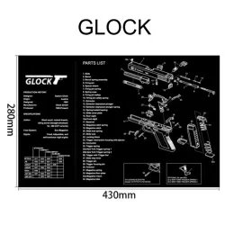 Taktyczna gumowa mata czyszcząca pistolet pistoletu dla SIG Sauer P365 P320 P220 P226 P229 GLOCK 43 42 Gen4 Gen5 Beretta 92 1911 CZ-75 Ruger