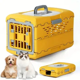 Cat Carriers Collapsible Dog Crate 18 Inch Carrier Large Travel Breathable Foldable 360° Ventilation