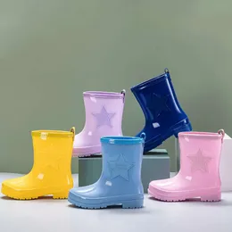 Botas de lluvia Jungen hellmädchens Boot Anti -Schlupf -Wasserstiefel Regen weiche Einzelmädchen Kinder Schuhe l L