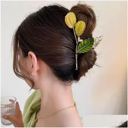 Haarklammern Barrettes Emaille Durian Haarschleife für Frauen Große Griffen Clip Boddy Pin Lady Girl Barrette Rückenkopf Drop Dhgarden Dhuxg