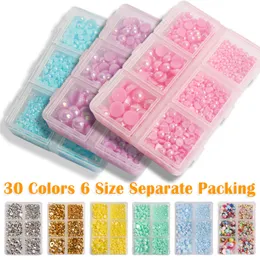 12 set di griglia a dimensioni miste a mezza faccia per perle nail art strass 6 a griglia applicato a scarpe da abbigliamento cappelli decorazioni per unghie