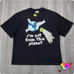 2024 أنا لست من هذا الكوكب Tee Men Women Gray Broken Planet Market T-Shirt Tops Tops Space Short Sleeve 240511