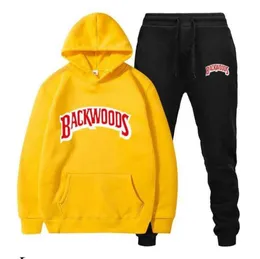 Streetwear backwood hoodie set chndal hombres conuntos de ropa deportiva trmica sudaderas con capucha pantalones traje casual x064745370