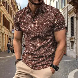 رجال Polos Fit Polo Polo Classic Disual Personal Tirt 3D Print Slim Short Sleeve Tees Fashion Mens Tops Tops Tops Complements