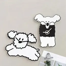 Uhren laufende Hunde Wand Cartoon Acryl -Mode Uhren Praktische süße Welpe Tier Wohnzimmer Schlafzimmer Home Decor Kinder Geschenk 240520