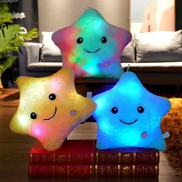 LED Toys 34cm Creative Toy Pillow Pillow Grow Fill Pletro Glowing Star Pad Led Light Toy Light Childrens and Girls Gift