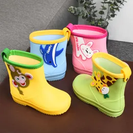 Anti Slip Boot Children Four Seasons Cartoon Boy Rain Cute Girl Rubber Boots for Kid Baby Waterproof Shoe L2405 L2405