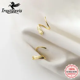 Серьги с грибами TrustDavis 925 Серебряные серебряные женские модные винтажные кольцо с пряжкой минималистич