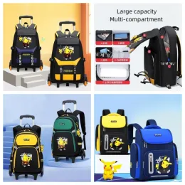 Tomy School Backpack Backpack Children's de grande capacidade para bolsas de bolsa artigos de papelaria de seis rodas