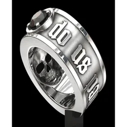 Bandringe 039Till Death Do Us Teil039 Edelstahl SKL Ring Black Diamond Punk Hochzeit Engagement Schmuck für Männer Größe 6 1336815 Dhol1