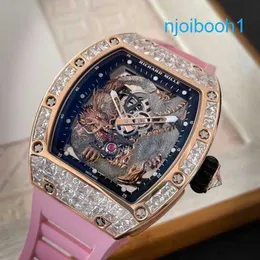 RM Pilot Wrist Watch RM57-03 Oryginalny Diamond RM5703 Rose Gold Crystal Dragon Limited Edition Rekrut