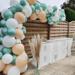 Party Decoration 87Pcs/Lot Macaron White Balloon Arch Kit Green Skin Color Latex Garland Balloons Wedding Birthday Decor Baby Shower Globos