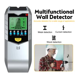 5 in 1 Metal Detector Wall Scanner with Newly Designed Positioning Hole for AC Live Cable Wires Depth Metal Wood Stud Find Wall