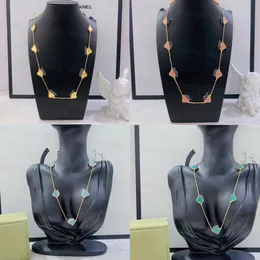 Роскошное дизайнерское ожерелье -ожерелье Clover 5 цветок 10 Цветок 18K Золотое колье дизайнер ювелирных изделий для женщин