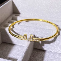 Luxury designer bracelets open leopard glossy Tversion classic letter bracelets fashion square diamonds high quality bracelets fine gift jewelry