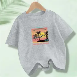 T-shirts Boys Surfing California Holiday Stamping T-shirt Cotton Classic Vintage Tshirt For Kids Students Wwear Tops Tees Y240521