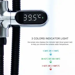 LED Display Celsius Water Temperature Meter Self-Generating Electricity Water Shower Thermometer Monitor Bathroom Accessories