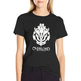 Polos Overlord Anime - Emblema da guilda Ainz Ooal vestido.Camiseta de camiseta camisas de treino para mulheres soltas em forma