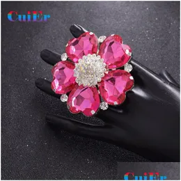 Кольцо для пасьянса 6,7 см розово -цветовое сладкое сердце кольца кольца Большого размера Цветочные украшения.
