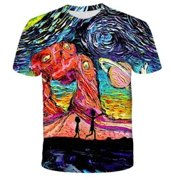 Sommerstil T -Shirts Männer drucken 3D bunte Kritzelhöhe Kurzarm Hip Hop Streetwear Plus Size T -Shirts2380016