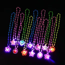 1230Pcs LED Light Up Cartoon Necklace Kids Birthday Party Wedding Guest Gift Souvenir Christmas Carnival Reward Pack 240521