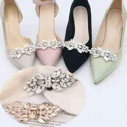 1Pair Ladies High Heel Charm Buckles Shiny Rhinestones Shoe Clips Bride Wedding Shoes Decorations Jewelry Women Crystal 240521