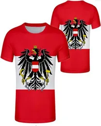 Österreich T -Shirt maßgeschneiderte Namensnummer Schwarz weiß grau rote Kleidung Auton Country T -Shirt Deutsche Nation bei Flaggen Tops3238601