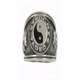 Pierścienie opaski ze stali nierdzewnej Vintage męskie lub wemens biżuteria sygnet chiński taoizm Ying Yan Symbol Pierścień 14W1355661304713590 DROP DOBRY DH0HQ